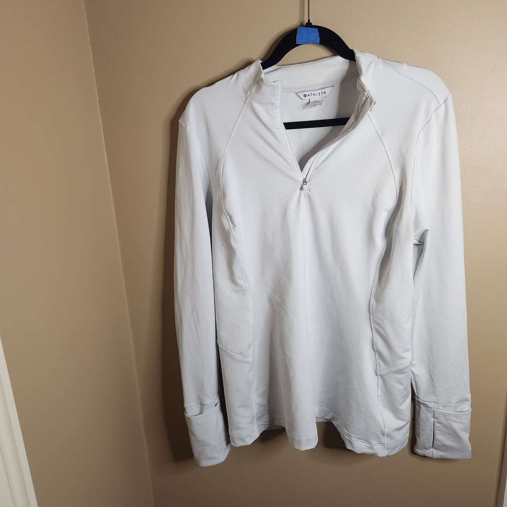 Athleta Whistler Half Zip White 983842 Size L